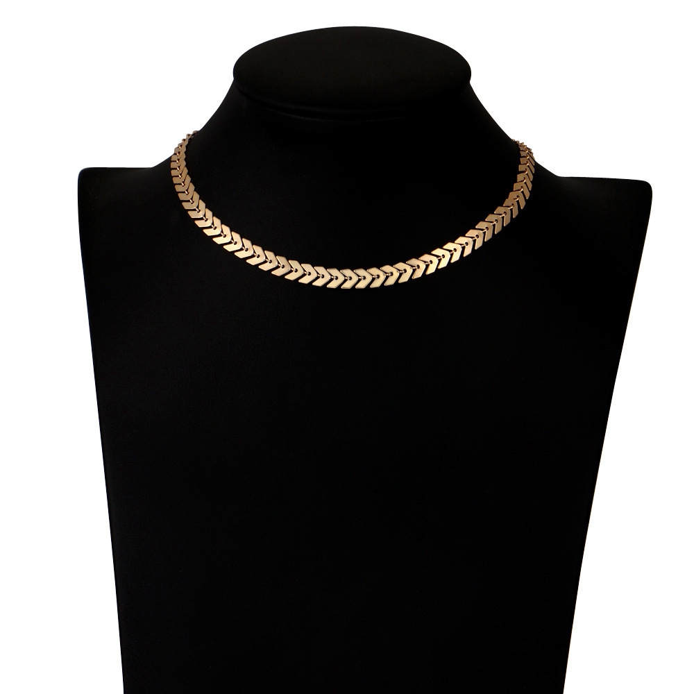 Simple Necklace Double-Layer Fishbone Neck Chain Multi-Layer Collarbone Chain Necklace Clavicle Chain for Women Girls Gift