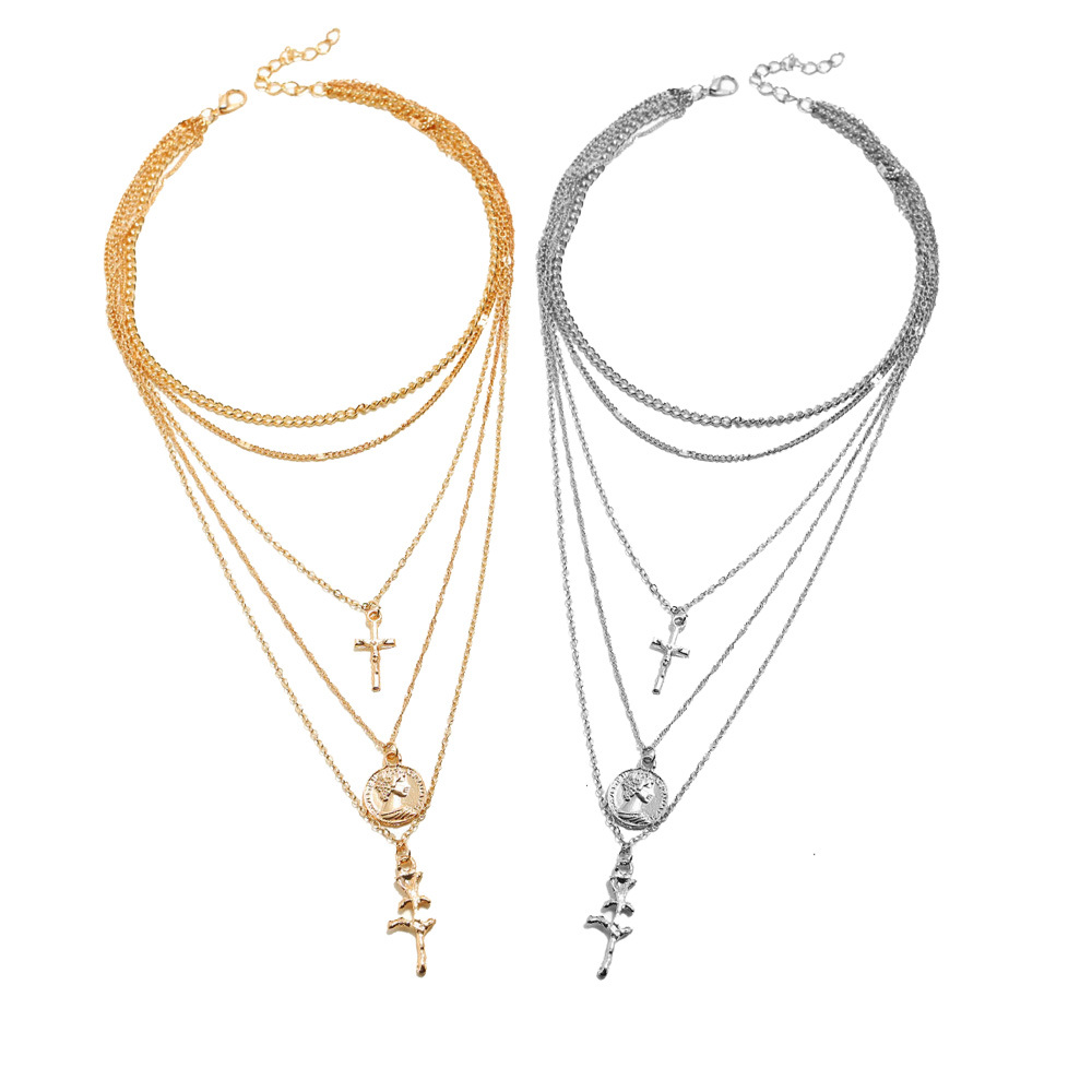 Natural Shell Pendant Necklace for Women Summer Boho Coin Layered Necklace Jewelry Girls Ladies Gift