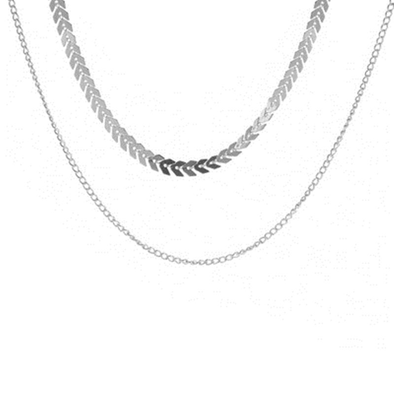 Simple Temperament Necklace Personality Women Multi-Layer Collarbone Fishbone Clavicle Chain Neck Chain