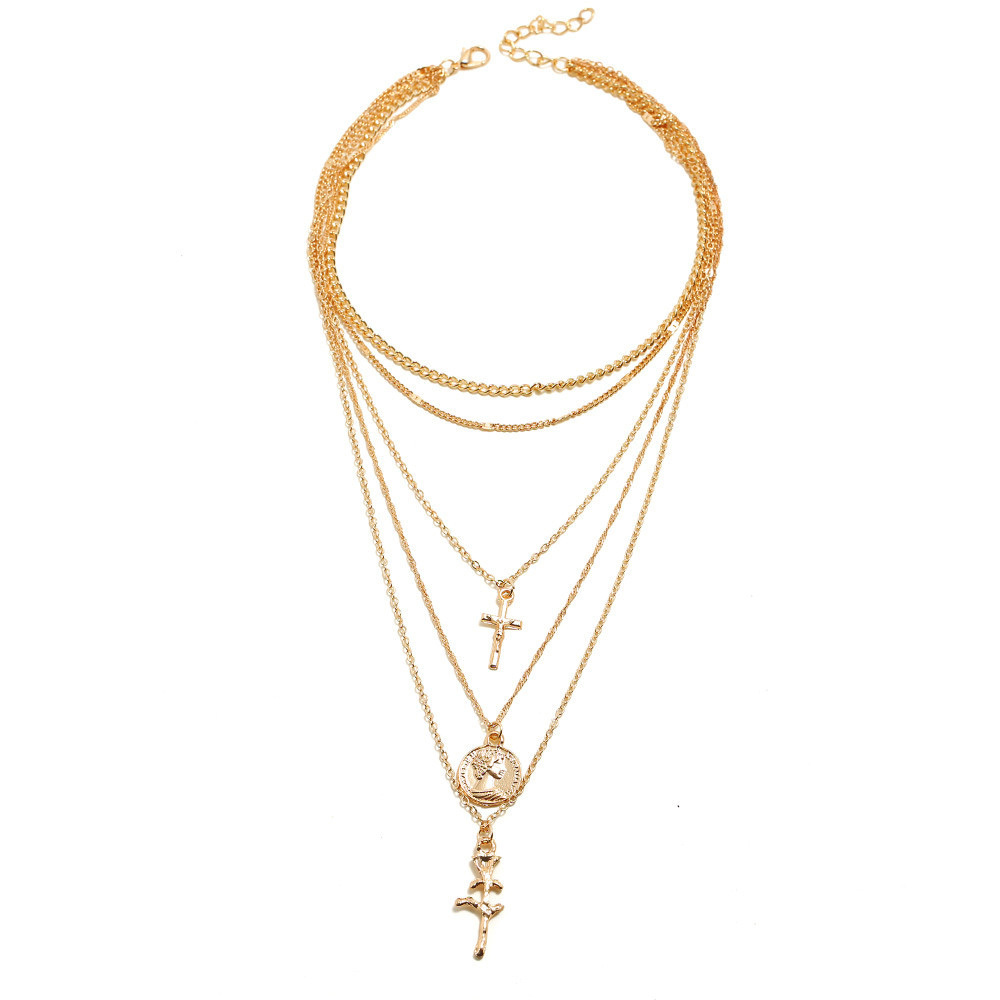 Natural Shell Pendant Necklace for Women Summer Boho Coin Layered Necklace Jewelry Girls Ladies Gift