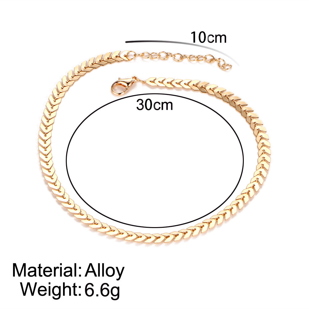 Simple Necklace Double-Layer Fishbone Neck Chain Multi-Layer Collarbone Chain Necklace Clavicle Chain for Women Girls Gift
