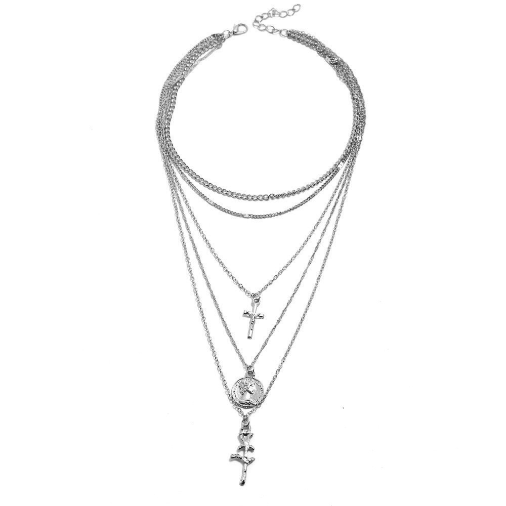 Natural Shell Pendant Necklace for Women Summer Boho Coin Layered Necklace Jewelry Girls Ladies Gift