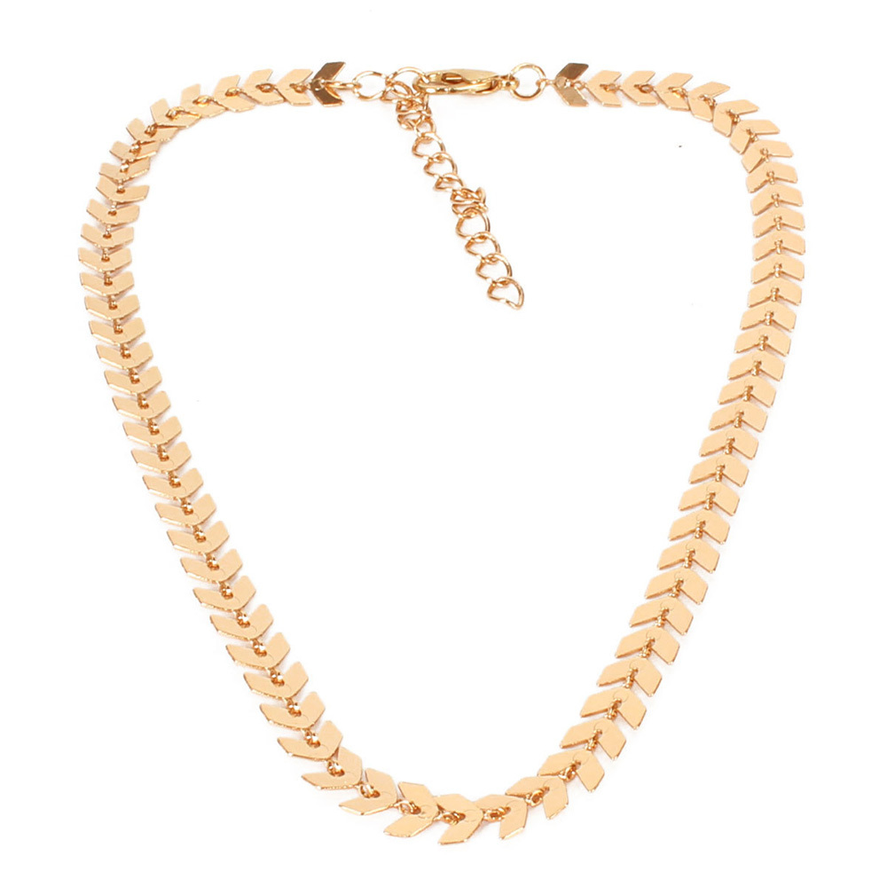 Simple Necklace Double-Layer Fishbone Neck Chain Multi-Layer Collarbone Chain Necklace Clavicle Chain for Women Girls Gift