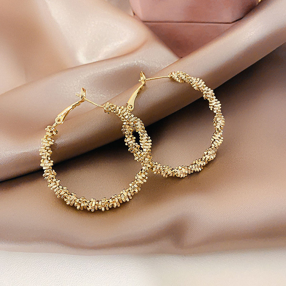 Statement Earrings - Sparkly Crystal Geometric Hexagon, Round Hoops, Vertical Bar, Teardrop Dangles, Shield Disc Drop