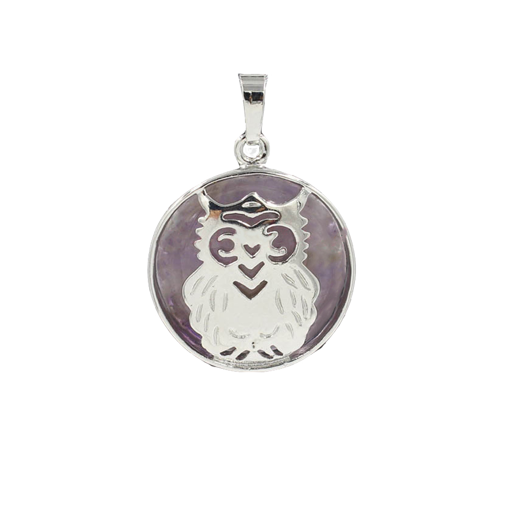 Owl Necklace Healing Pendant Nekclace for Women Men Spiritual Energy Gemstone Necklace