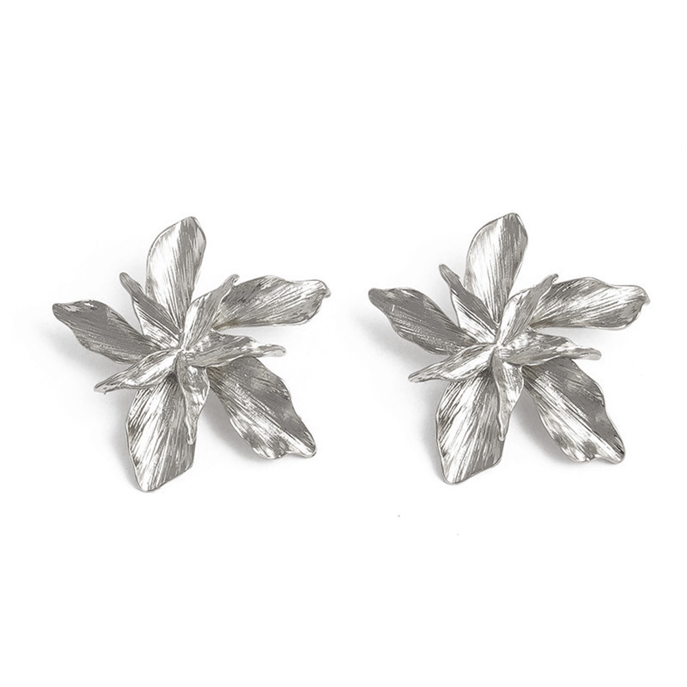 Retro Vintage Alloy Hypoallergenic Flower Rose Statement Party Earrings Stud