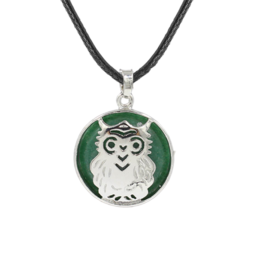 Owl Necklace Healing Pendant Nekclace for Women Men Spiritual Energy Gemstone Necklace