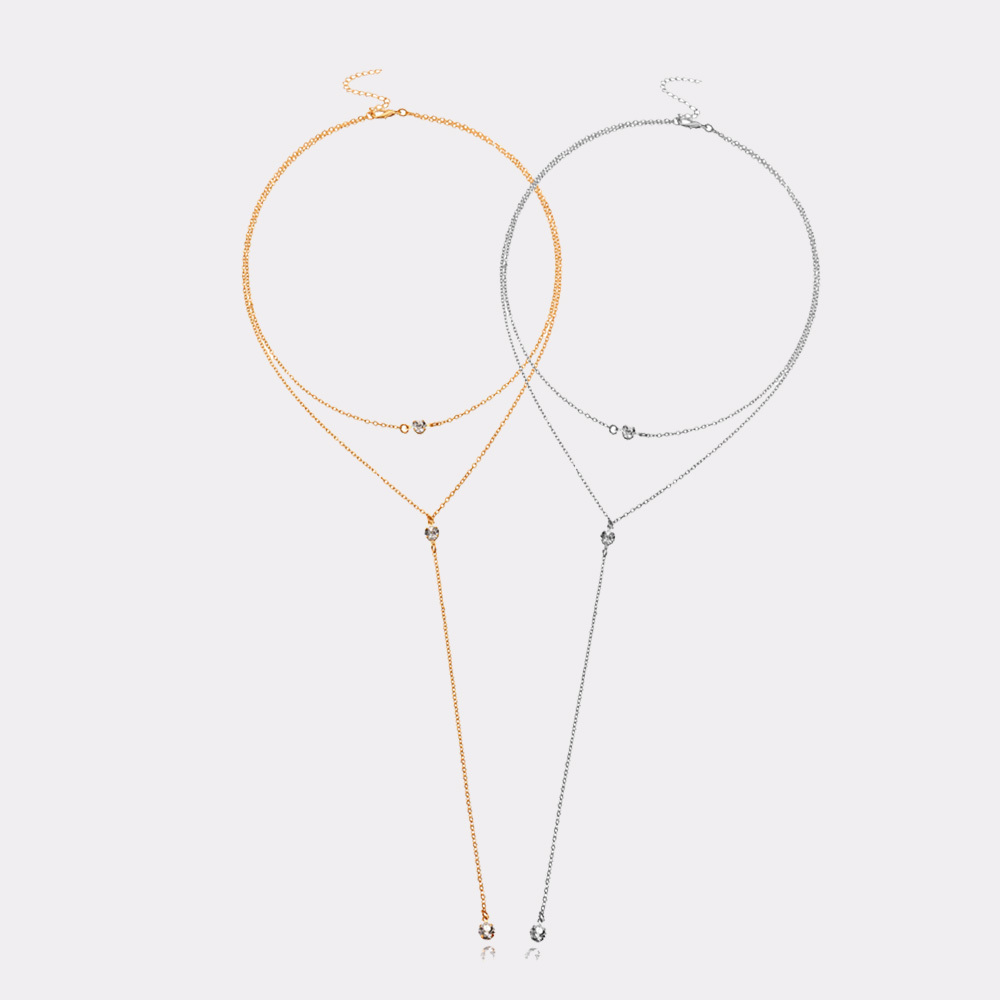 Gold Silver Alloy Chams Y Crystal Necklace for women Girl Choker