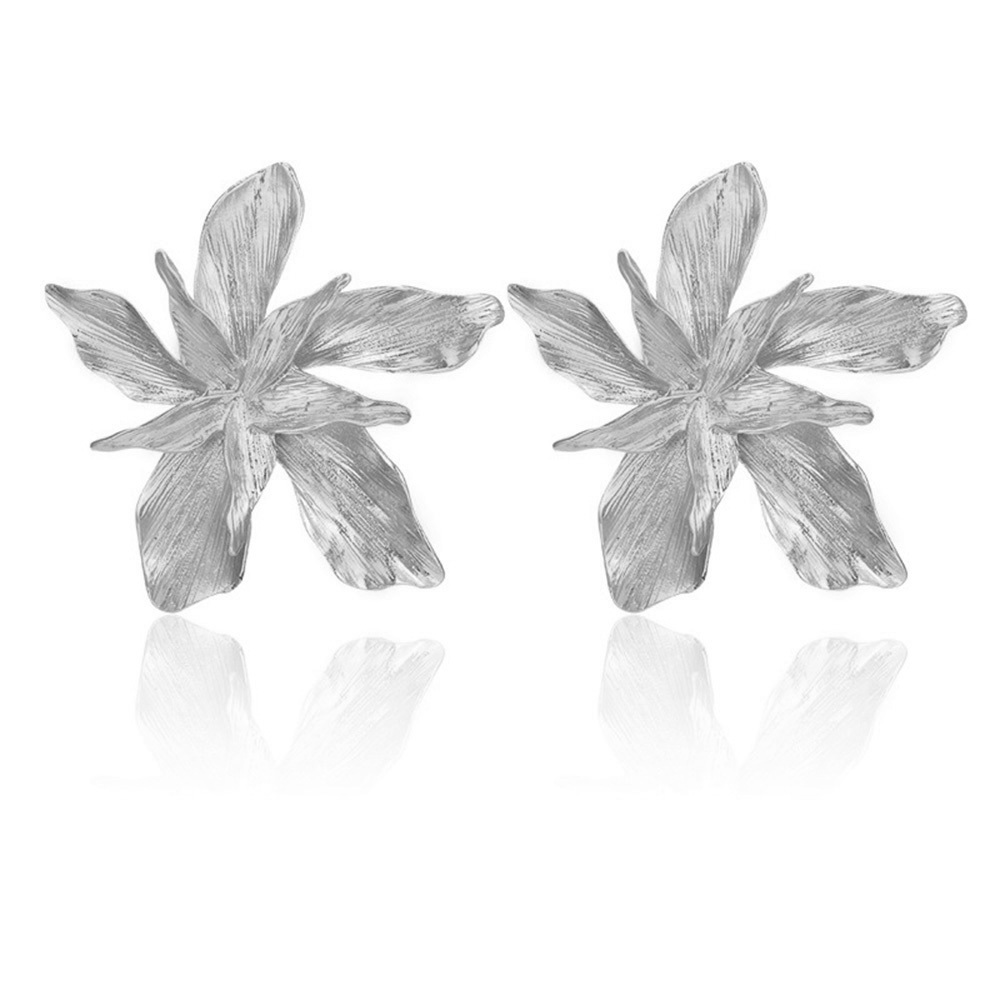 Retro Vintage Alloy Hypoallergenic Flower Rose Statement Party Earrings Stud