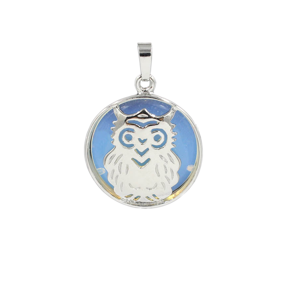 Owl Necklace Healing Pendant Nekclace for Women Men Spiritual Energy Gemstone Necklace
