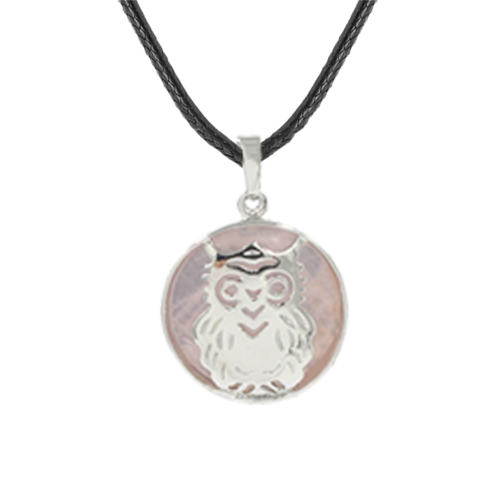 Owl Necklace Healing Pendant Nekclace for Women Men Spiritual Energy Gemstone Necklace