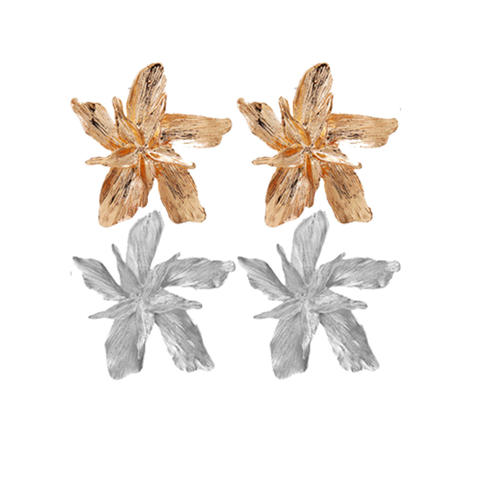 Retro Vintage Alloy Hypoallergenic Flower Rose Statement Party Earrings Stud