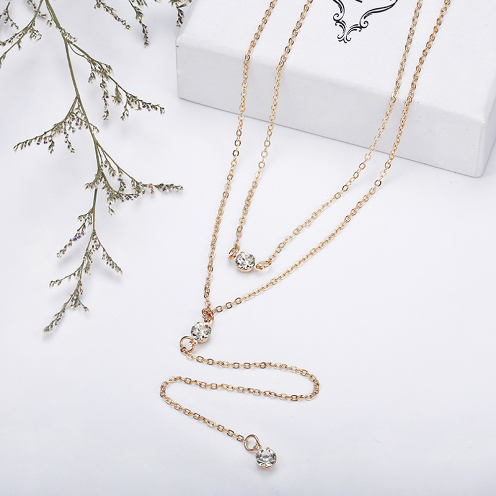 Gold Silver Alloy Chams Y Crystal Necklace for women Girl Choker