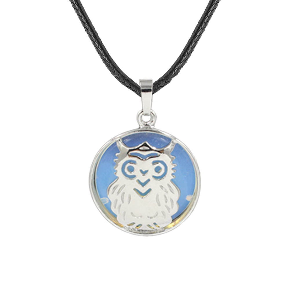 Owl Necklace Healing Pendant Nekclace for Women Men Spiritual Energy Gemstone Necklace