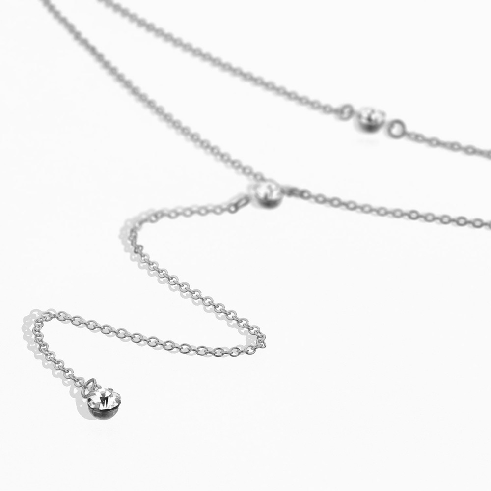 Gold Silver Alloy Chams Y Crystal Necklace for women Girl Choker