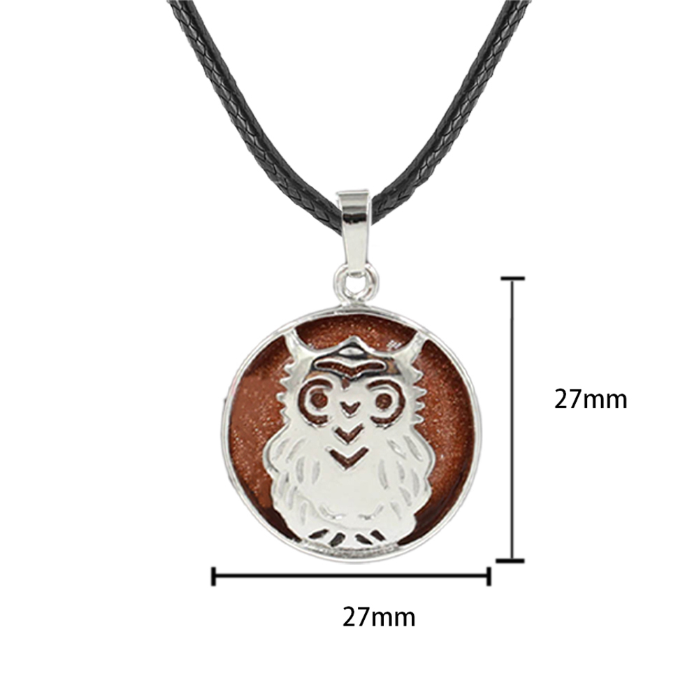 Owl Necklace Healing Pendant Nekclace for Women Men Spiritual Energy Gemstone Necklace