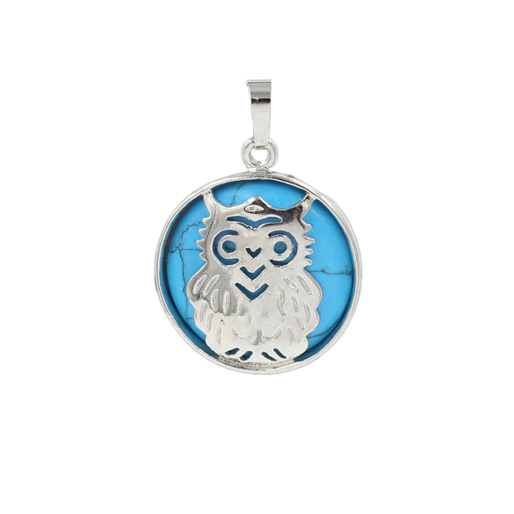 Owl Necklace Healing Pendant Nekclace for Women Men Spiritual Energy Gemstone Necklace