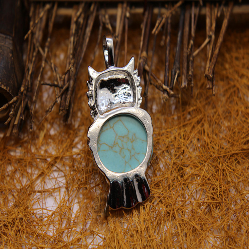 Owl Healing Crystal Stone Pendant Necklace Reiki Spiritual Energy Gemstone Quartz Jewelry Gift for Women Girls