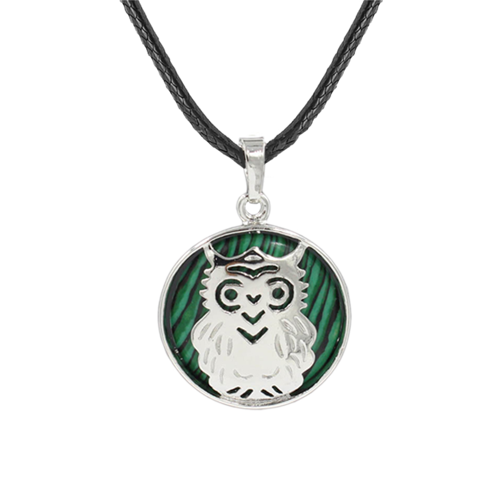 Owl Necklace Healing Pendant Nekclace for Women Men Spiritual Energy Gemstone Necklace