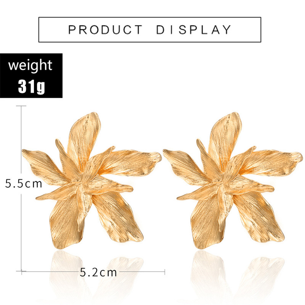Retro Vintage Alloy Hypoallergenic Flower Rose Statement Party Earrings Stud