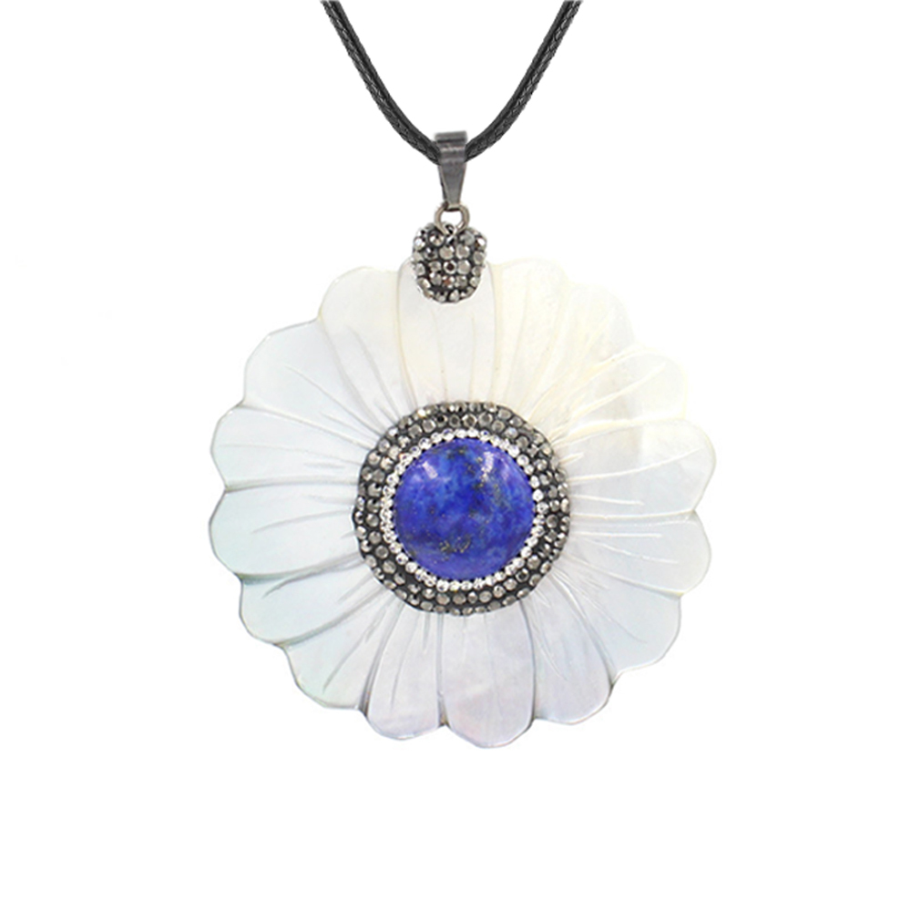 Fashion Shell Pendant Women White Shell Flower Pendant Necklace for Girls