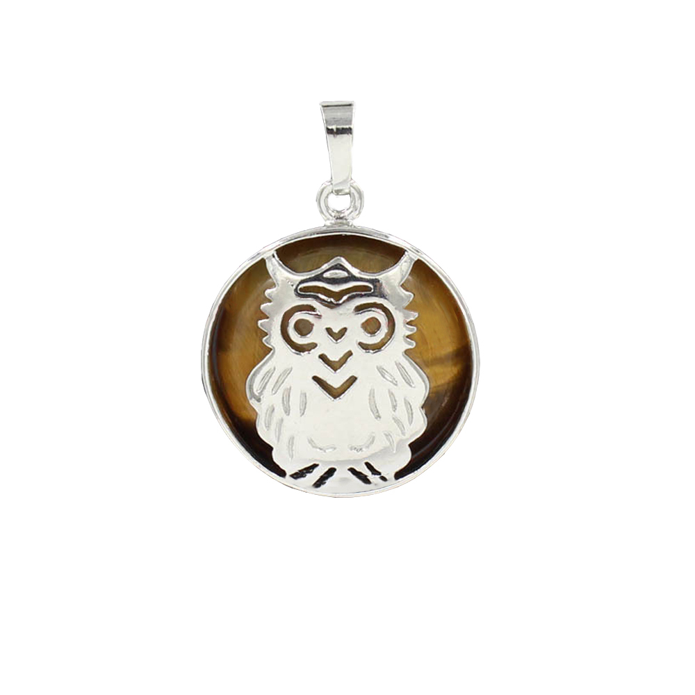 Owl Necklace Healing Pendant Nekclace for Women Men Spiritual Energy Gemstone Necklace