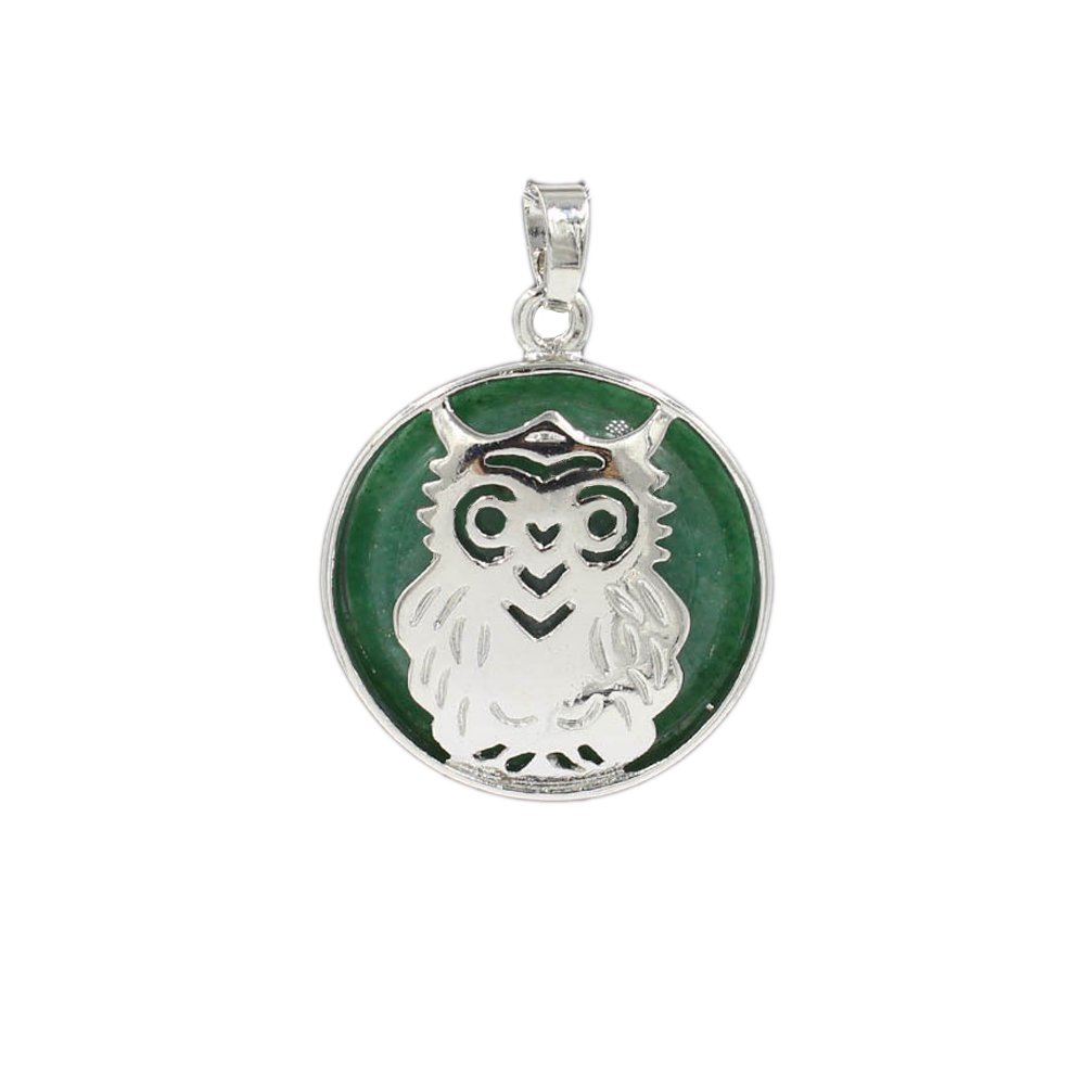 Owl Necklace Healing Pendant Nekclace for Women Men Spiritual Energy Gemstone Necklace
