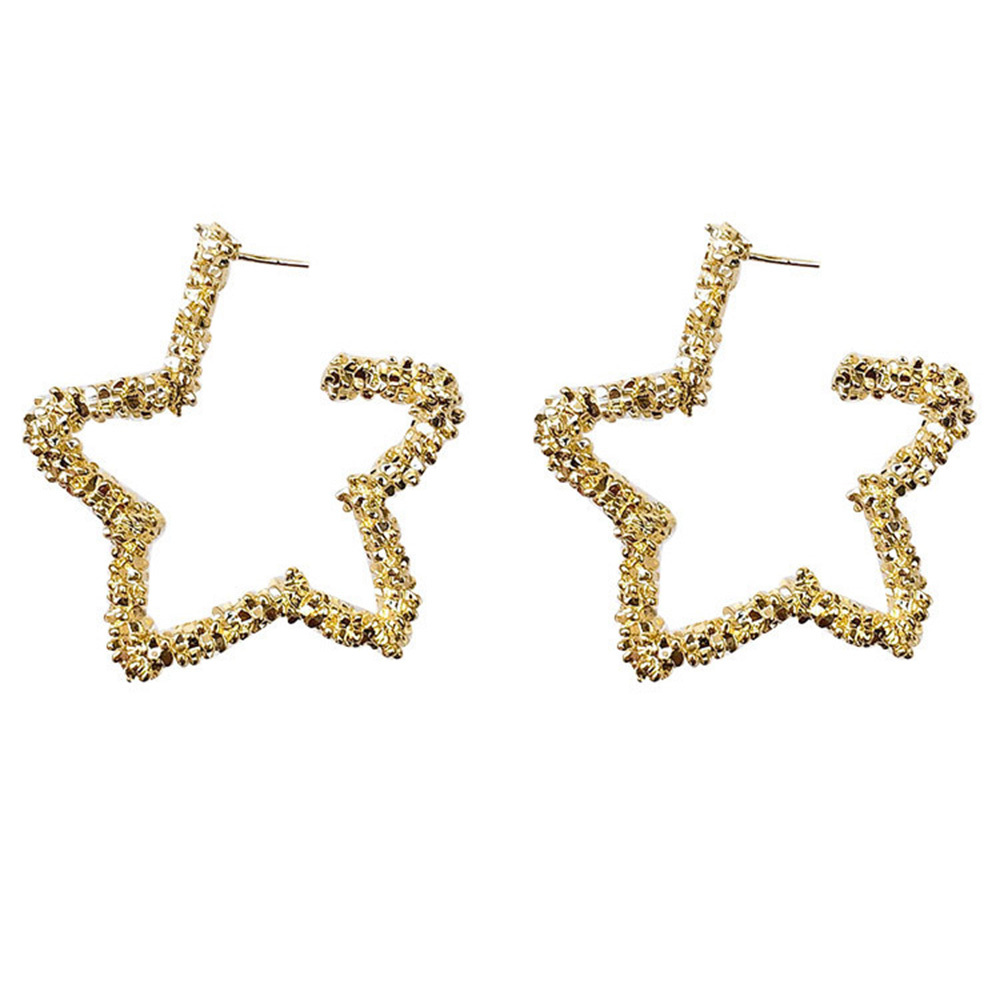 Statement Earrings - Sparkly Crystal Geometric Hexagon, Round Hoops, Vertical Bar, Teardrop Dangles, Shield Disc Drop