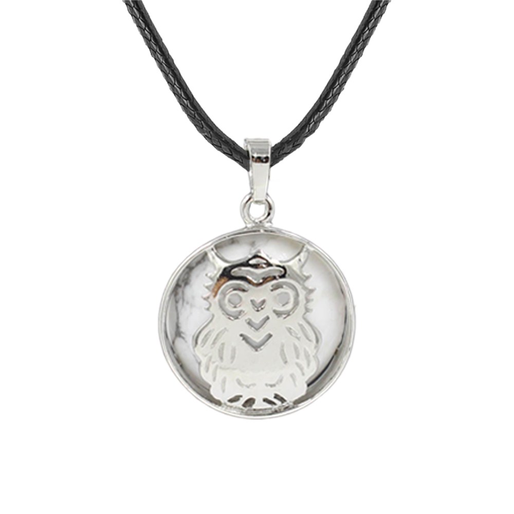 Owl Necklace Healing Pendant Nekclace for Women Men Spiritual Energy Gemstone Necklace