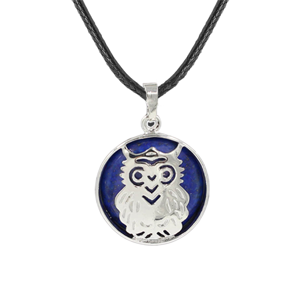 Owl Necklace Healing Pendant Nekclace for Women Men Spiritual Energy Gemstone Necklace