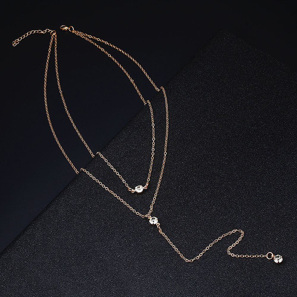 Gold Silver Alloy Chams Y Crystal Necklace for women Girl Choker