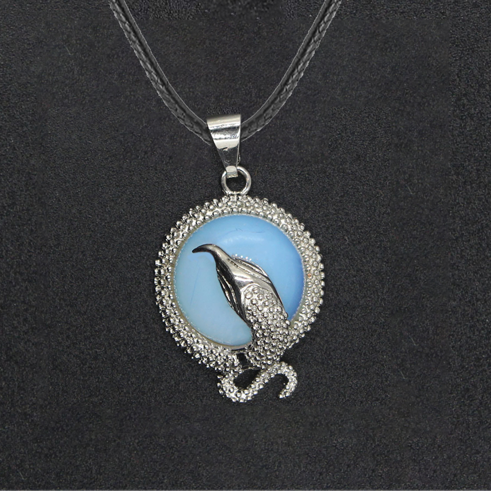 Crystal snake necklace female healing crystal necklace male energy repair crystal gem necklace