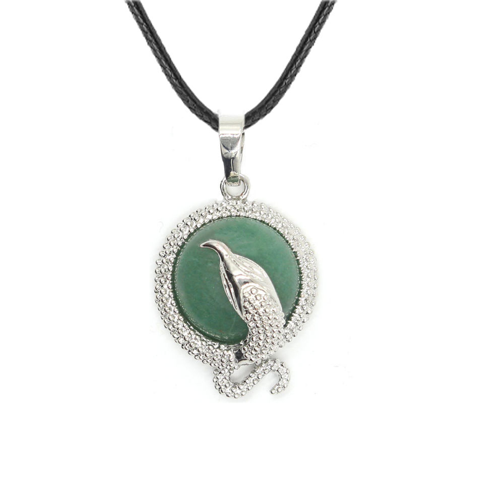 Crystal snake necklace female healing crystal necklace male energy repair crystal gem necklace