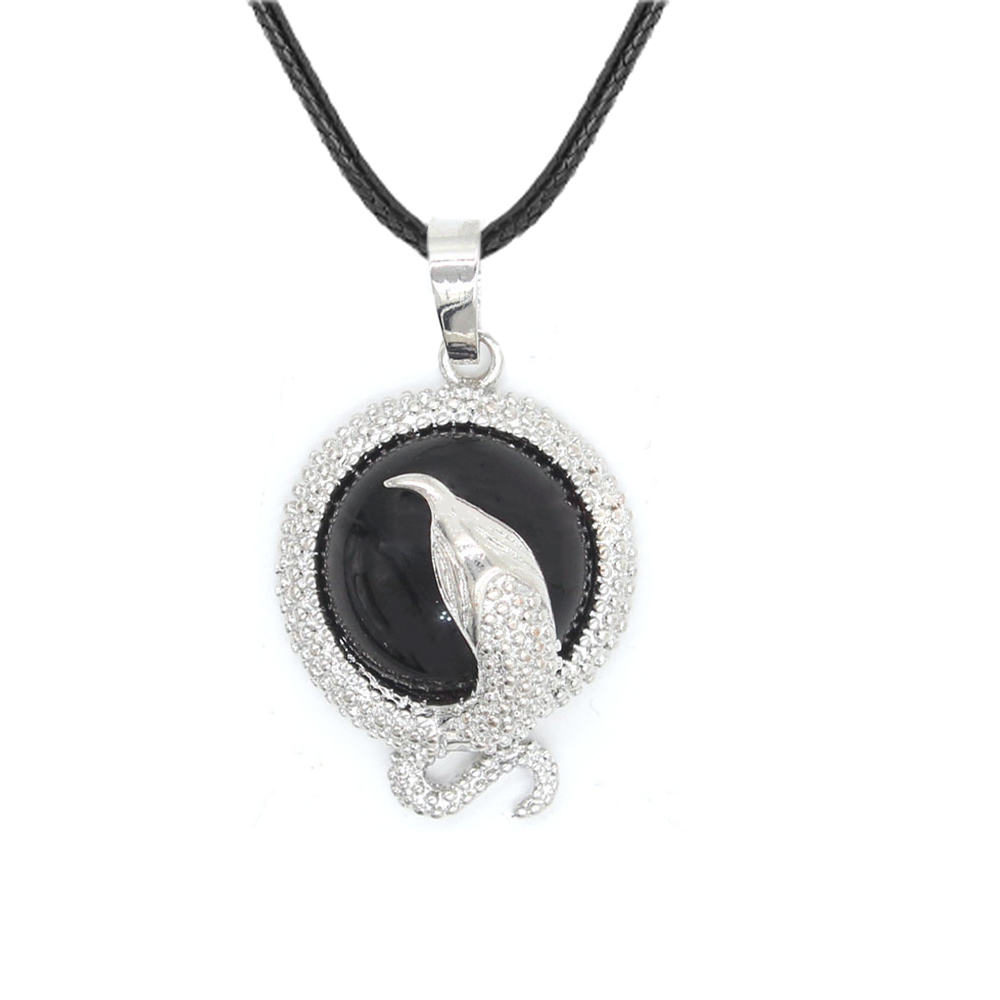 Crystal snake necklace female healing crystal necklace male energy repair crystal gem necklace