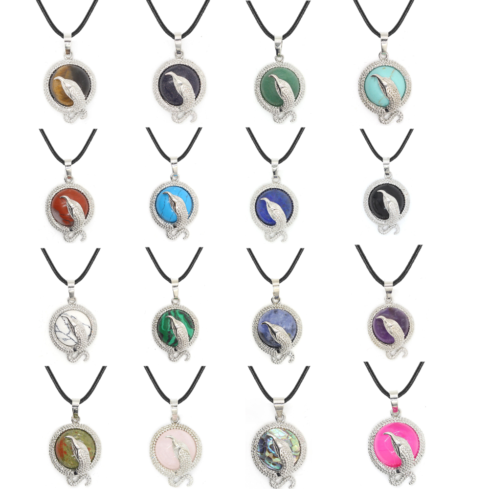 Crystal snake necklace female healing crystal necklace male energy repair crystal gem necklace