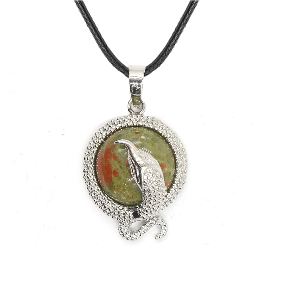 Crystal snake necklace female healing crystal necklace male energy repair crystal gem necklace