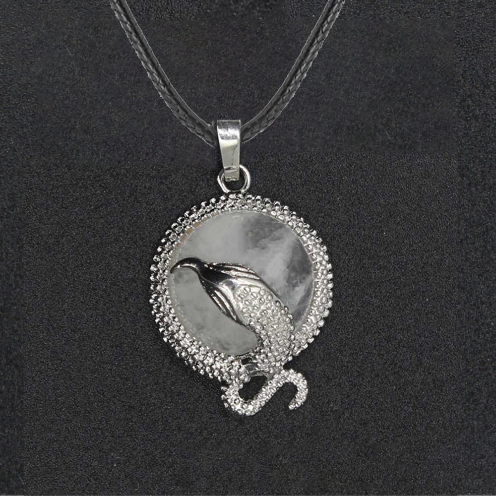 Crystal snake necklace female healing crystal necklace male energy repair crystal gem necklace