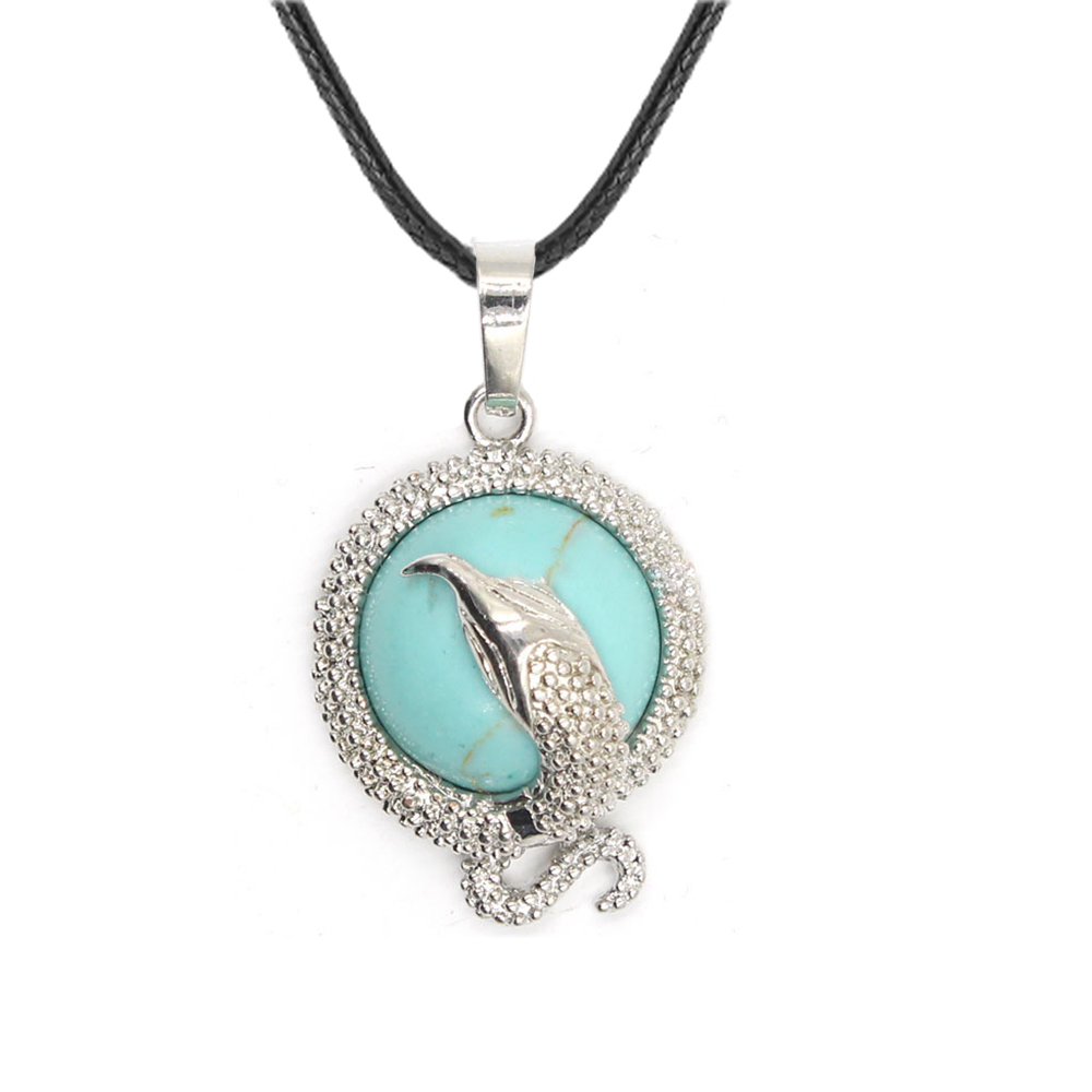 Crystal snake necklace female healing crystal necklace male energy repair crystal gem necklace