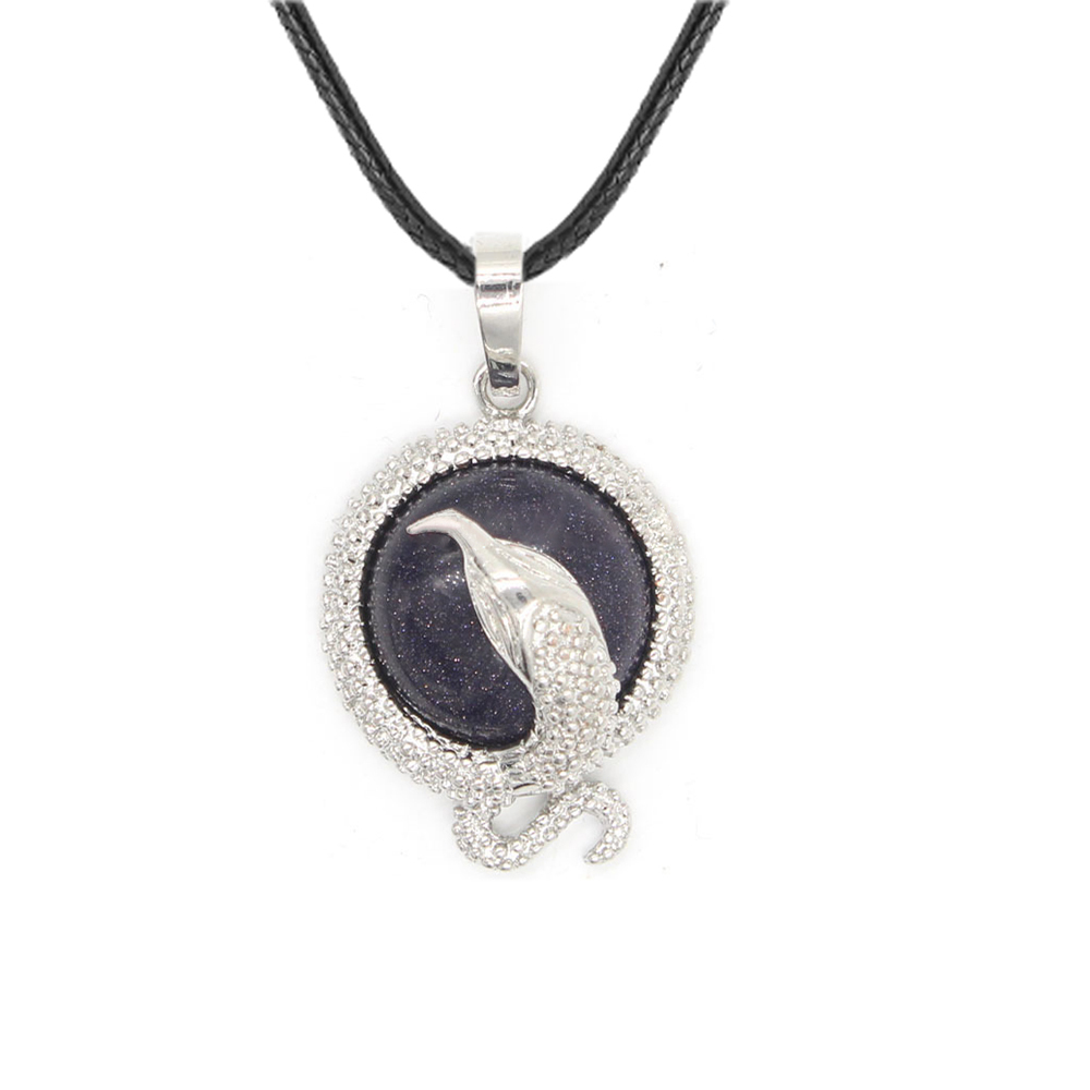 Crystal snake necklace female healing crystal necklace male energy repair crystal gem necklace