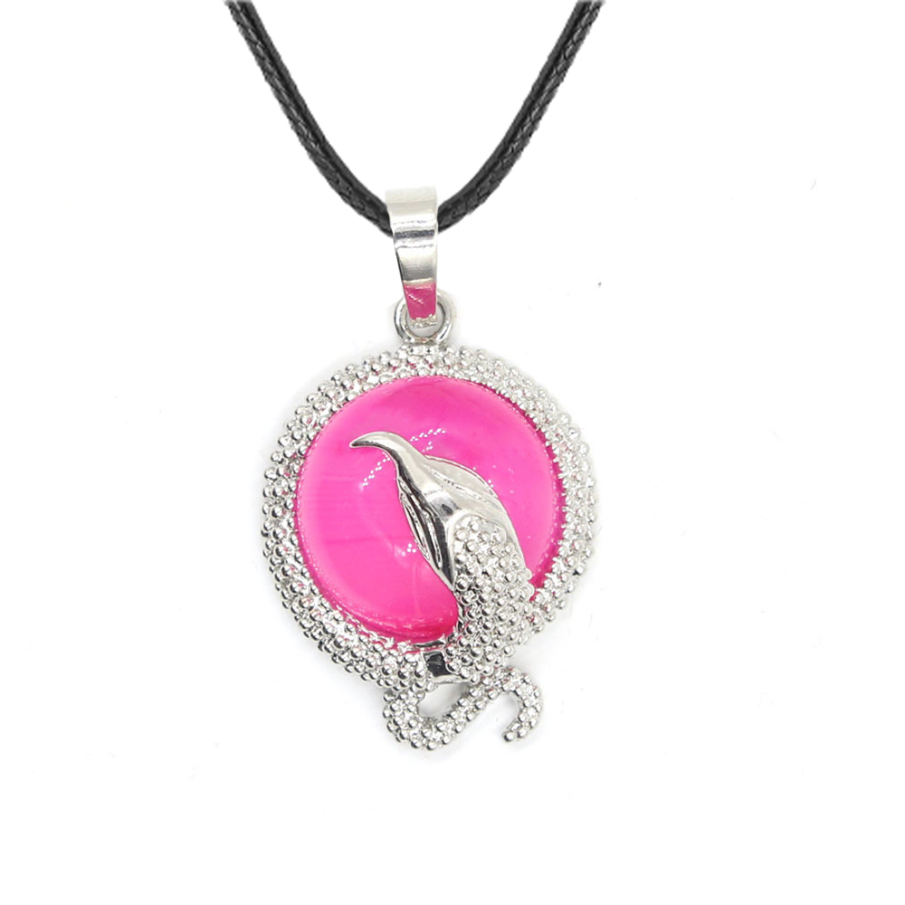 Crystal snake necklace female healing crystal necklace male energy repair crystal gem necklace