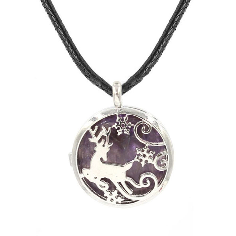 Elk Hollow Box Necklace, Healing Crystal Necklace, Spiritual Energy Gem Necklace, Gift for women and girls