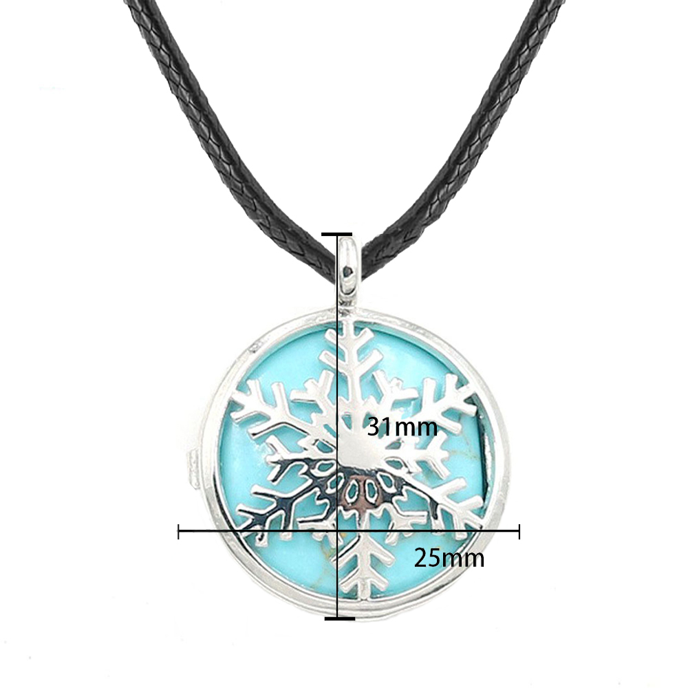 Snowflake Box NecKLACE Healing Crystal Pendant NecKLACE Reiki Spirit Energy Gem