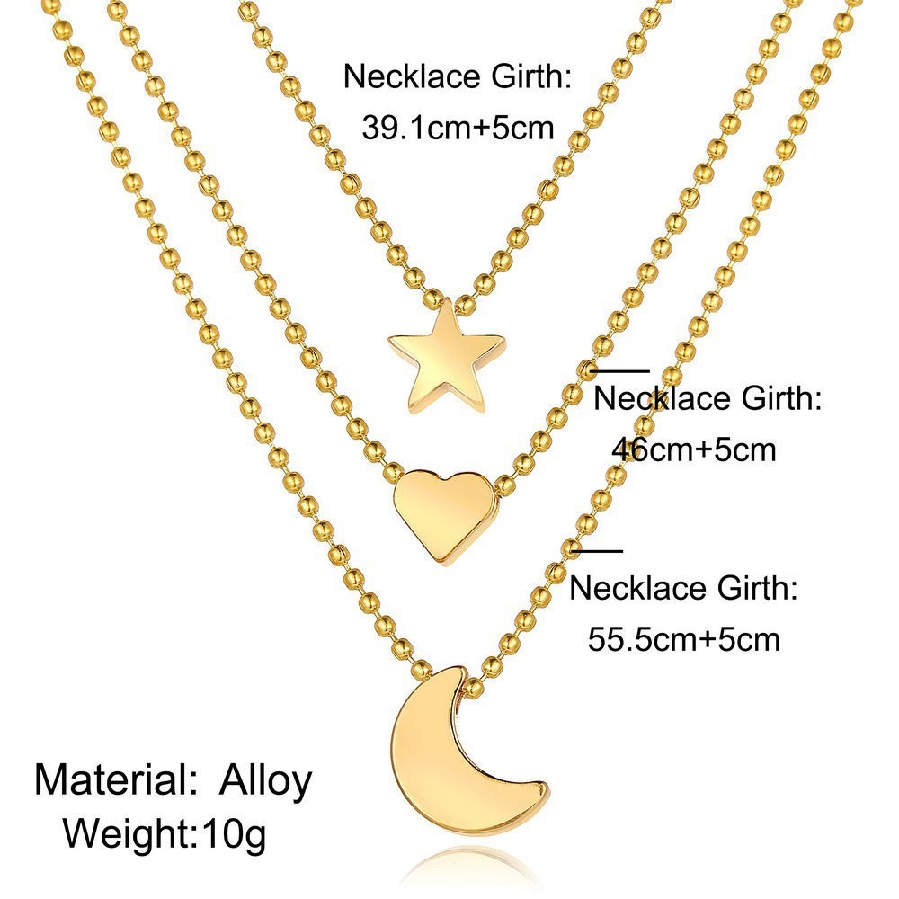 Star, moon, heart pendant necklace, delicate necklace gifts for boys and girls