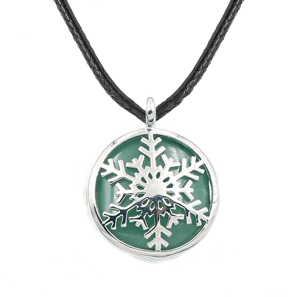 Snowflake Box NecKLACE Healing Crystal Pendant NecKLACE Reiki Spirit Energy Gem