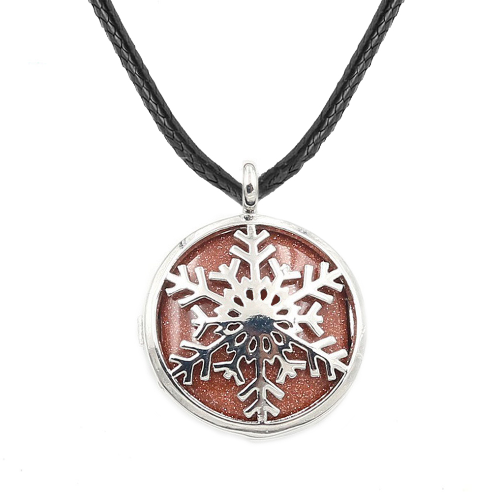 Snowflake Box NecKLACE Healing Crystal Pendant NecKLACE Reiki Spirit Energy Gem