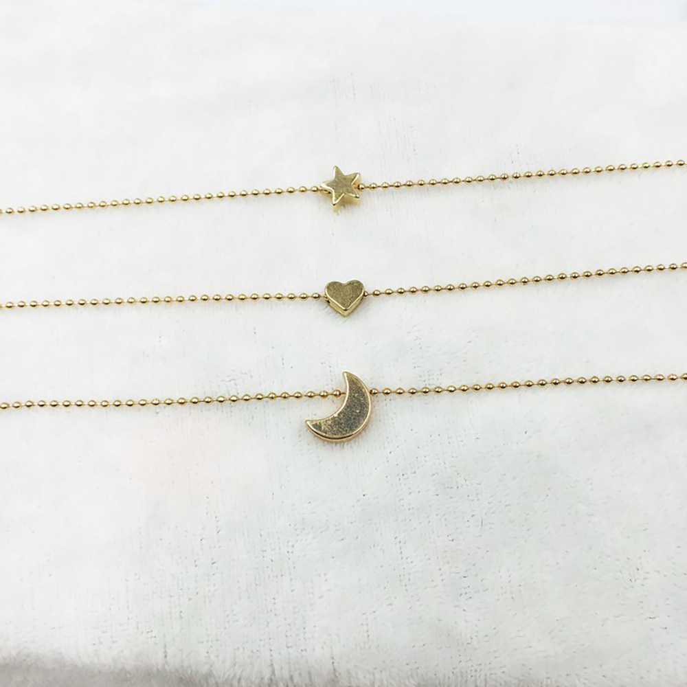Star, moon, heart pendant necklace, delicate necklace gifts for boys and girls