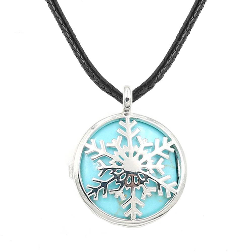 Snowflake Box NecKLACE Healing Crystal Pendant NecKLACE Reiki Spirit Energy Gem