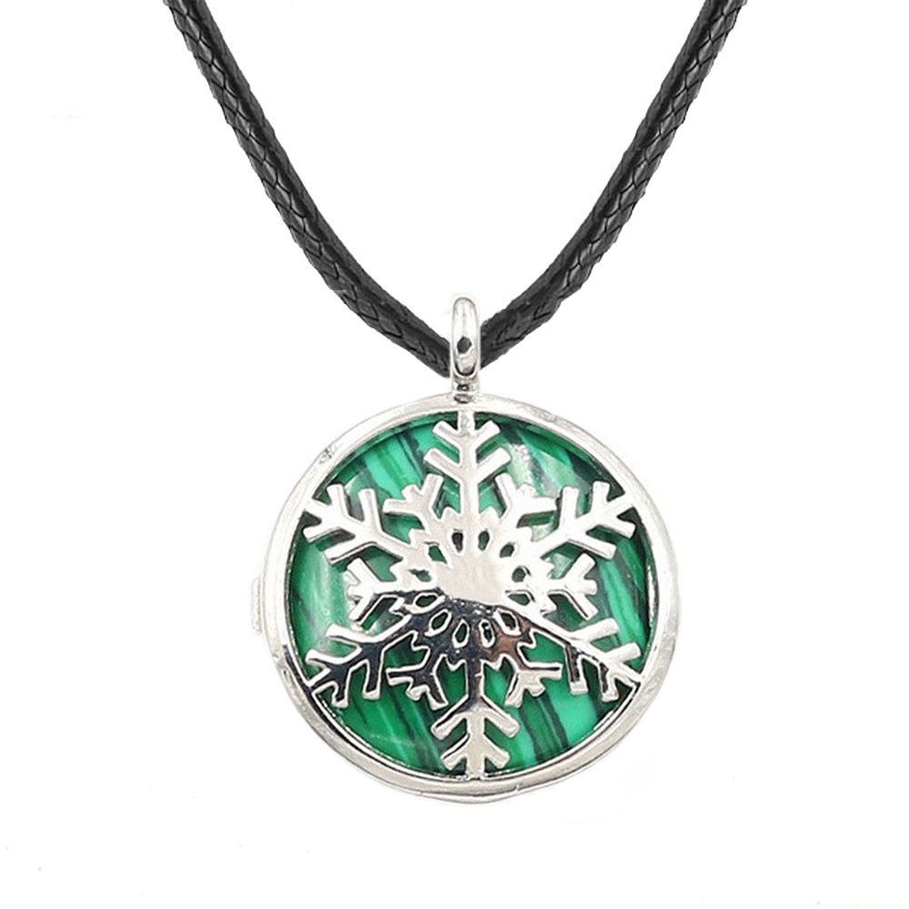 Snowflake Box NecKLACE Healing Crystal Pendant NecKLACE Reiki Spirit Energy Gem