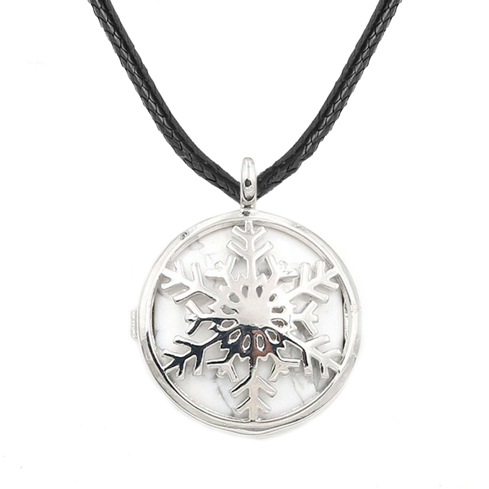 Snowflake Box NecKLACE Healing Crystal Pendant NecKLACE Reiki Spirit Energy Gem