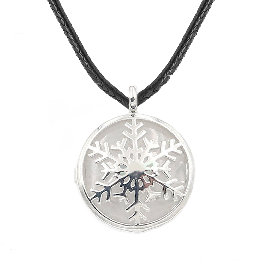 Snowflake Box NecKLACE Healing Crystal Pendant NecKLACE Reiki Spirit Energy Gem